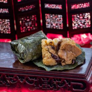 Veggie Steamed Glutinous Rice Wrapped in Lotus Leaf